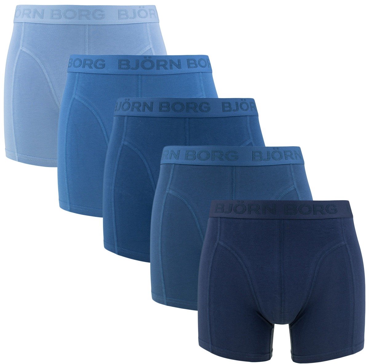 Björn Borg heren cotton stretch 5P boxers blauw