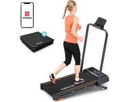 Loopband met Automatische Incline (8%) - Automatische helling - Inclusief antislipmat en app - Led scherm - 1 t/m 12 km/u - Inklapbaar - Walking pad - 8% Automatische Hellingfunctie - Loopbanden voor thuis - Wandelband - Hometrainer - Treadmill