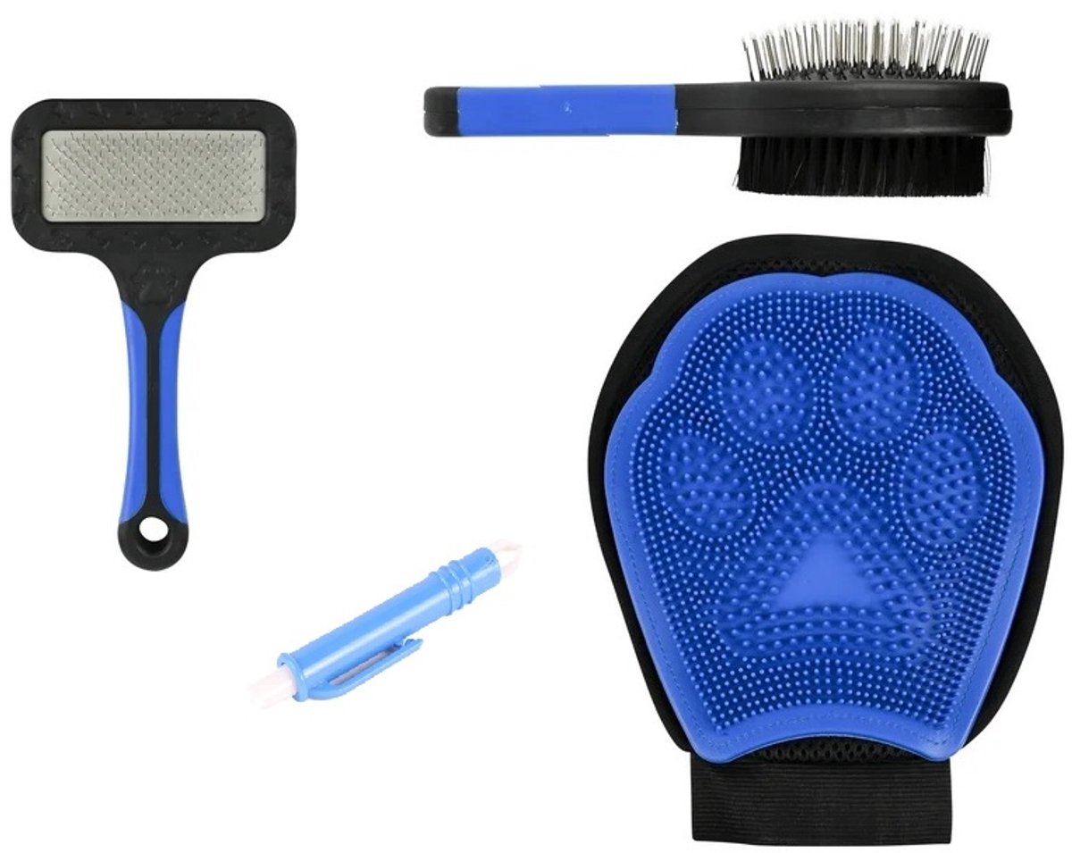 Benson hondenborstel en kattenborstel set – Met tekentang - 4 delig