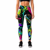 Graffiti Legging - Dames Broek - Neon - Kleuren - Sport - Yoga - Fitness