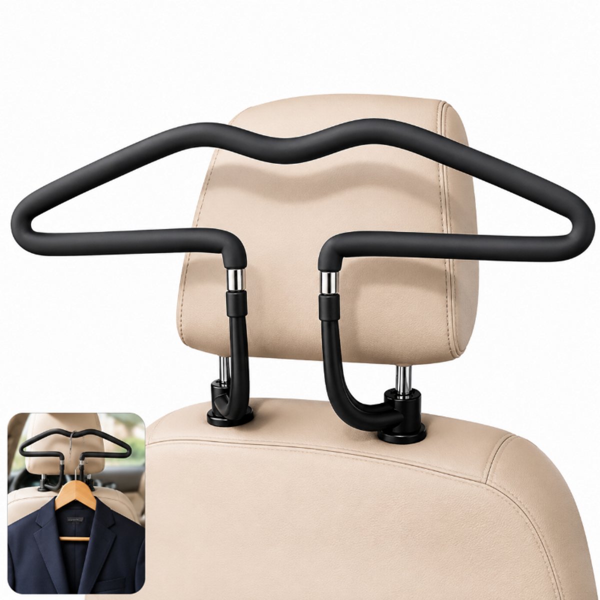 Kledinghanger Auto - Stevige - Rvs - 45*25cm - Universeel - Voor Het Ophangen Van Pakken, Jassen, Mantels En Overjassen - Zwart