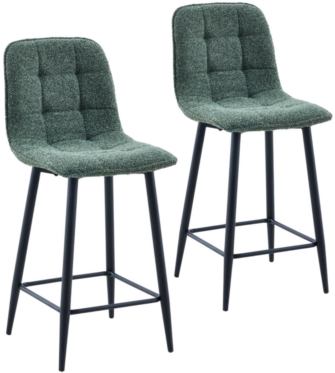 DS4U® - Hugo barkruk 65 cm - Set van 2 - Groen - Stof