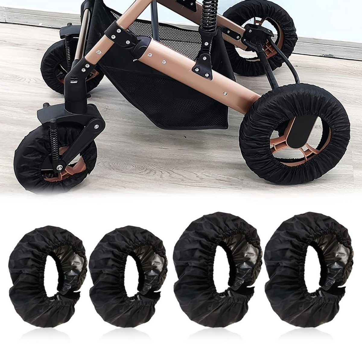Elzusha - Set van 4 Waterdichte Kinderwagenbandhoezen voor Buggy's