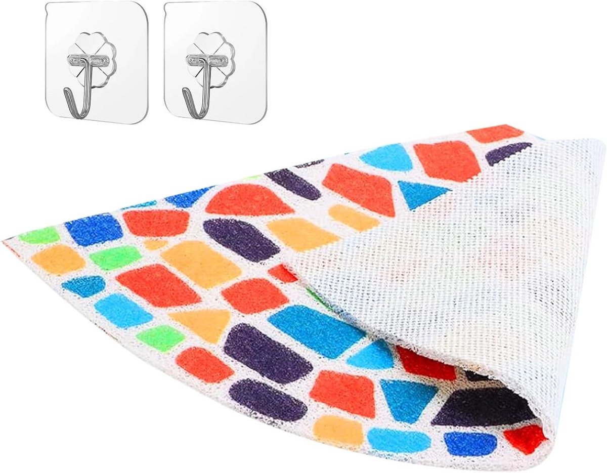 Elzusha - Antislip Hoek Douchemats, Wasbaar met Afvoergaatje, 60 x 60 cm