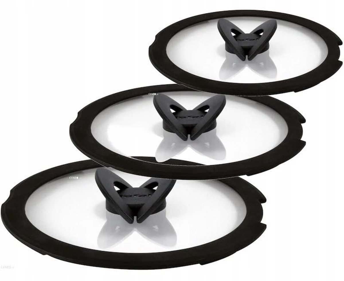 Elzusha - Glazen deksels set - 3-delig - Diameter 22/24/28 cm
