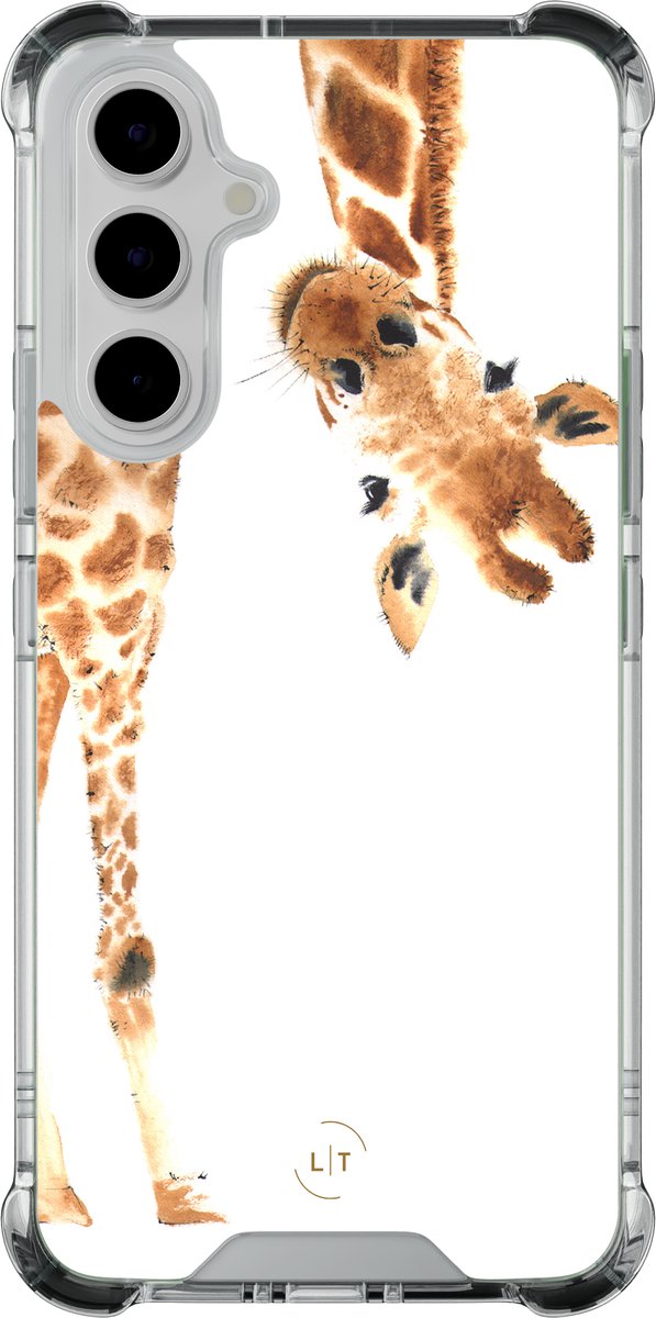 Shockproof hoesje - Geschikt voor Samsung Galaxy A55 - Giraffe - Extra sterke case - TPU/polycarbonaat - - Multi, Transparant