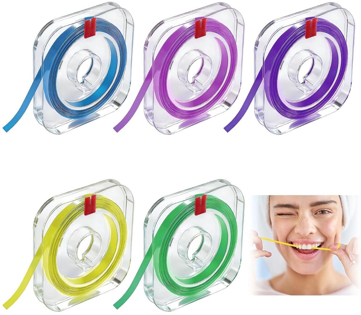 5 Draagbare Tandschuurpapier Banden voor Tanden Polijsten, Tandpolijststrips voor Tussenruimtes (6 m x 4 mm) - Perfect voor Thuisgebruik en Tandartspraktijken