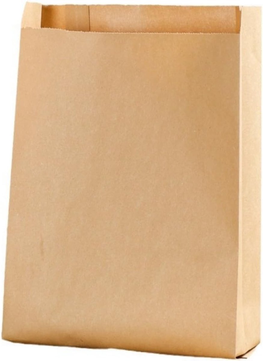 Kraft papieren zakken voor brood en snacks - 100 stuks, bruin, 15x10x4 cm, milieuvriendelijk en stevig