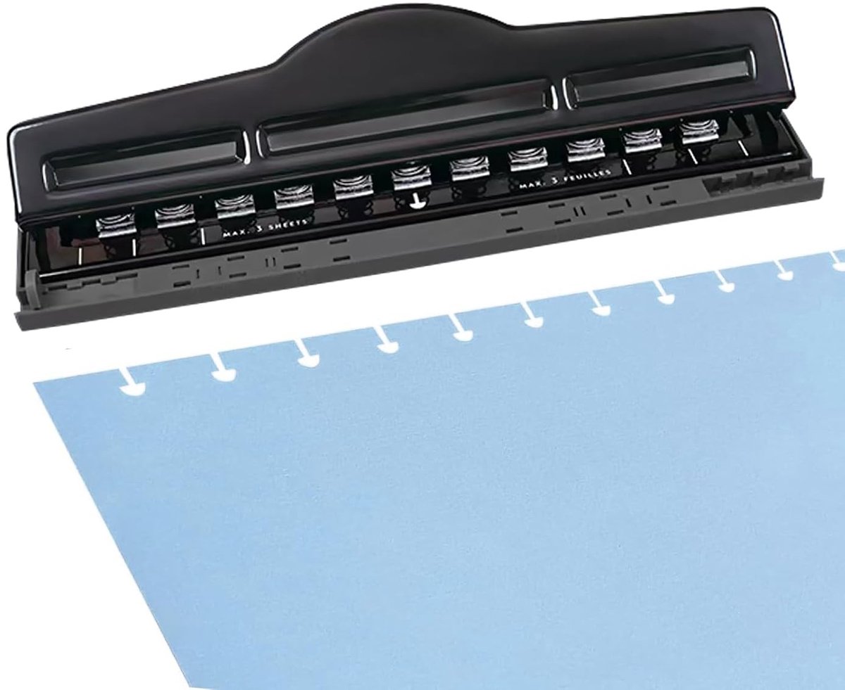 Gatenpons voor Disc Binding, 11 Gaten, Precisie Perforator voor Planner en Scrapbooking, Ideaal voor Creatieve Projecten en Organisatie