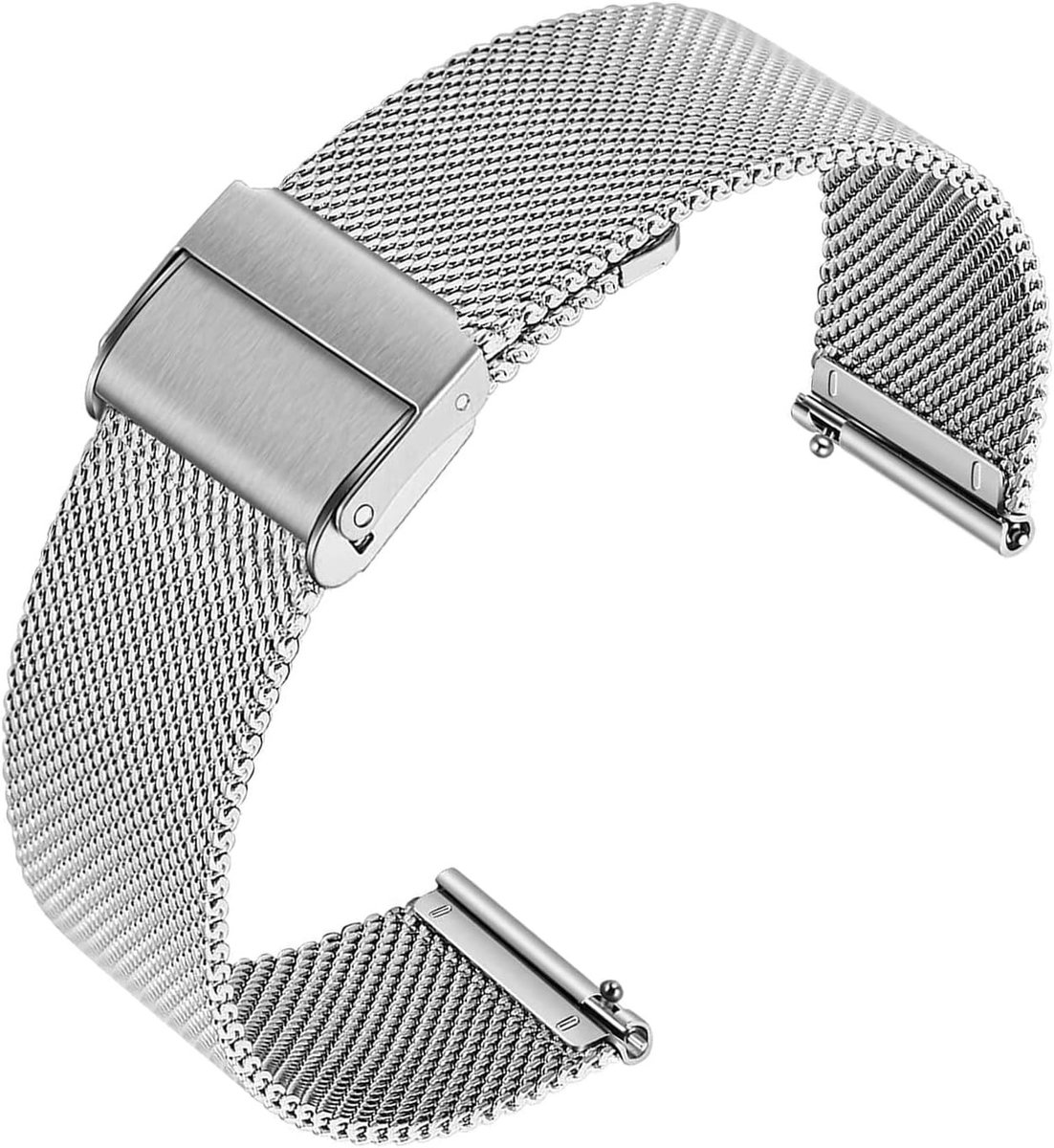 Stijlvolle Mesh Woven Horlogeband met Snelsluiting en Dubbele Gesp voor Slimme Horloges - Universele Sluiting voor Dames en Heren, Comfortabel en Duurzaam