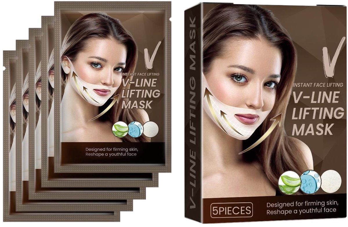 Elzusha - V-vormig Lifting Serum Masker, Set van 5 Stuks
