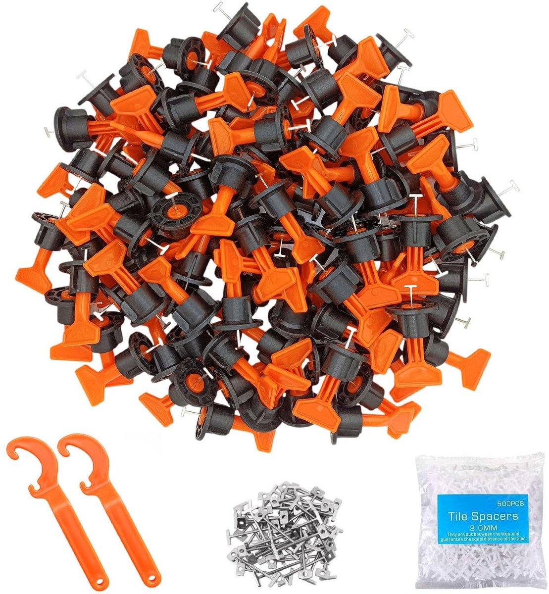 Elzusha - Tegels Levelling Systeem met 100 Stuks en 2 Speciale Sleutels