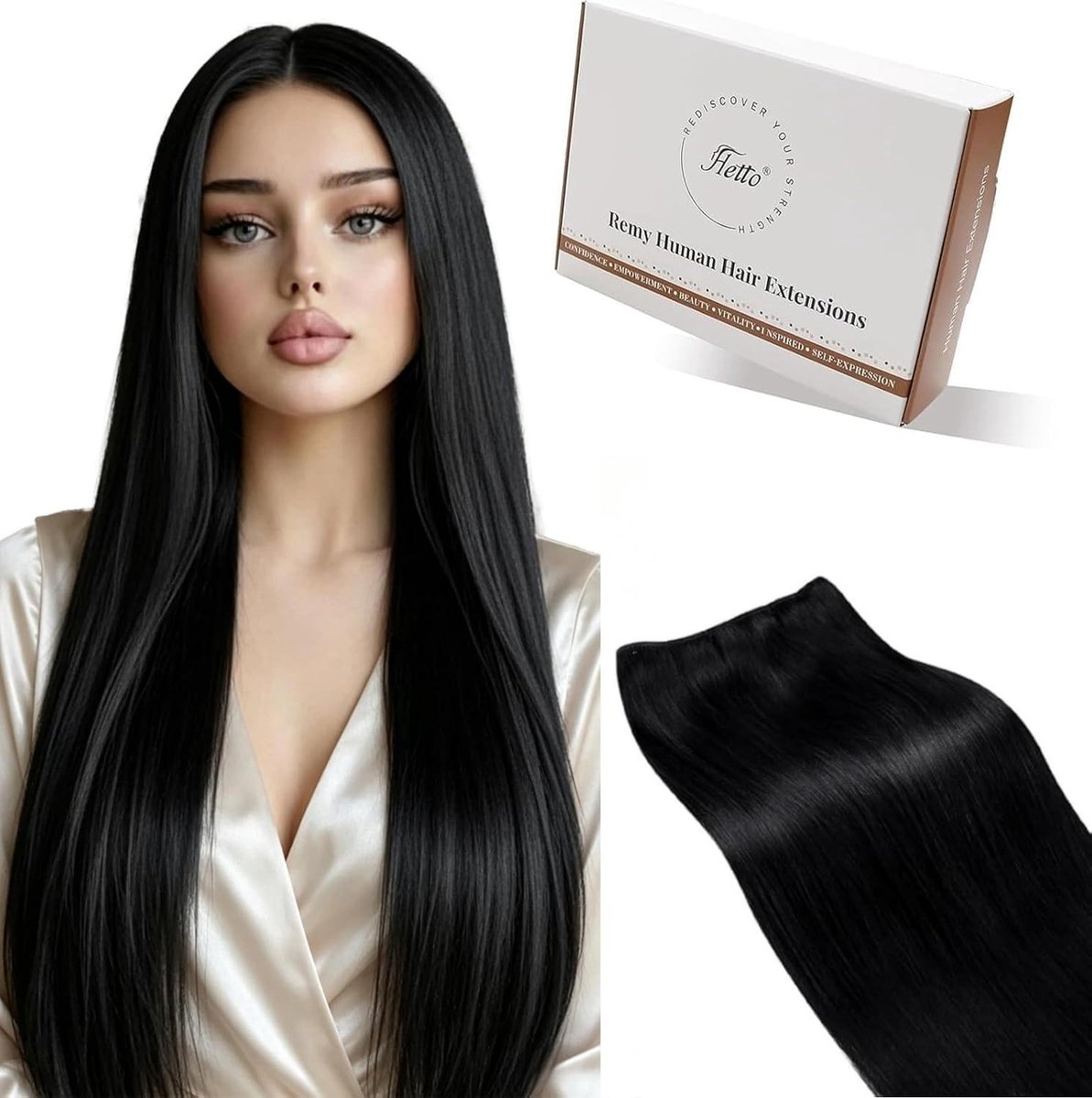 Elzusha - Real Hair Weft 50cm 100g Black