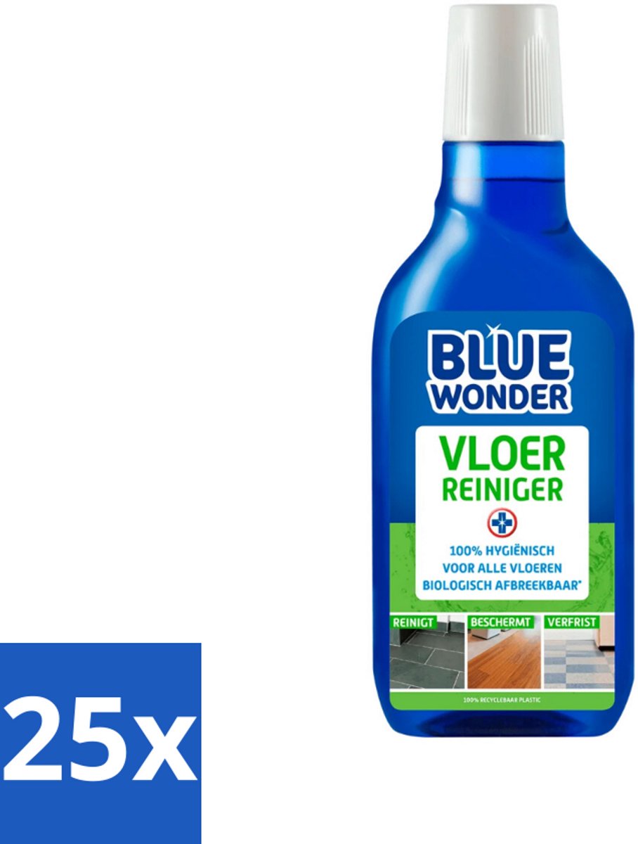 25 x Blue Wonder Vloerreiniger 750 ml - Vloerreiniger - Schoonmaken - Vloer - Reinigen - Vuil