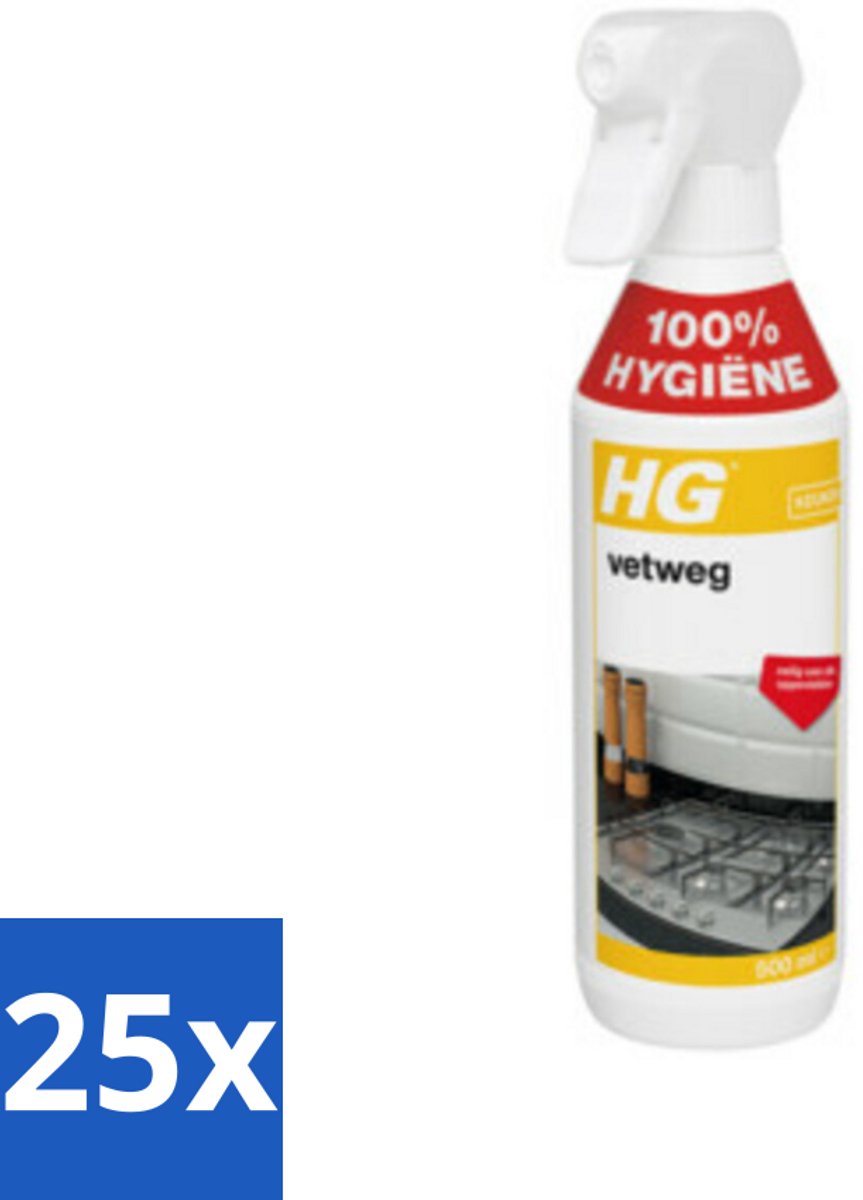 25 x HG - Vetweg - Maximale Reinigingskracht - 500 ml - Voordeelverpakking - 25 stuks