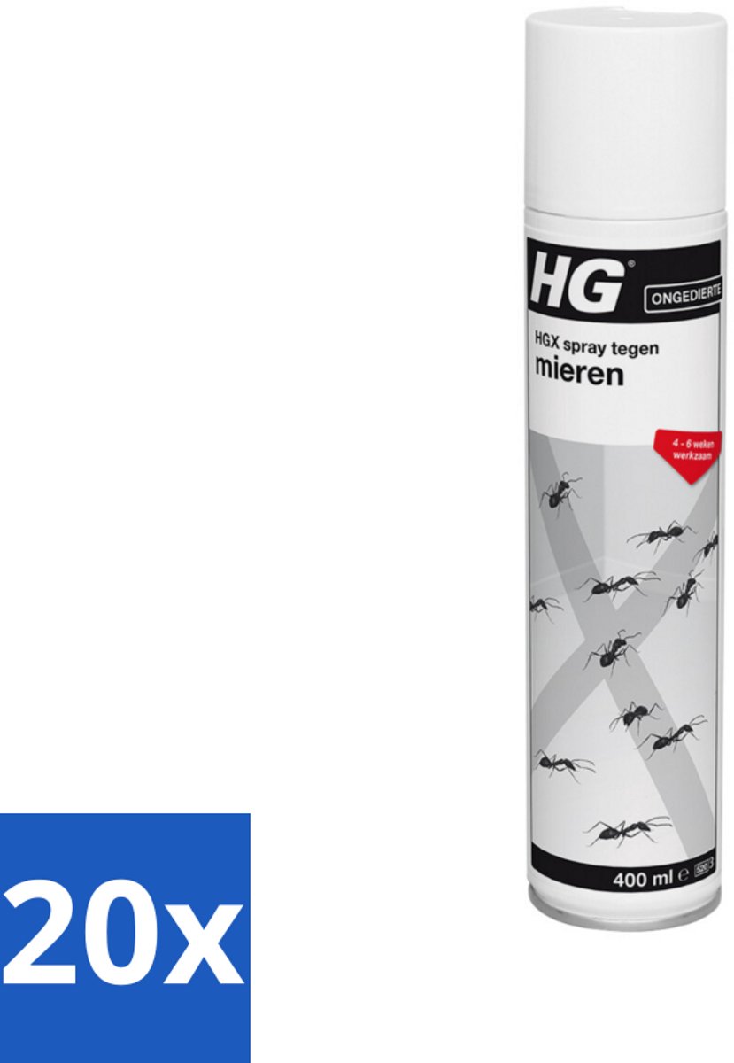 20 x HG X Spray Tegen Mieren 400 ml - Mierenbestrijding - Mierenbestrijdingsmiddel - Mieren Uit Huis - Mieren Uit Woning - Mierenbestrijding Spray