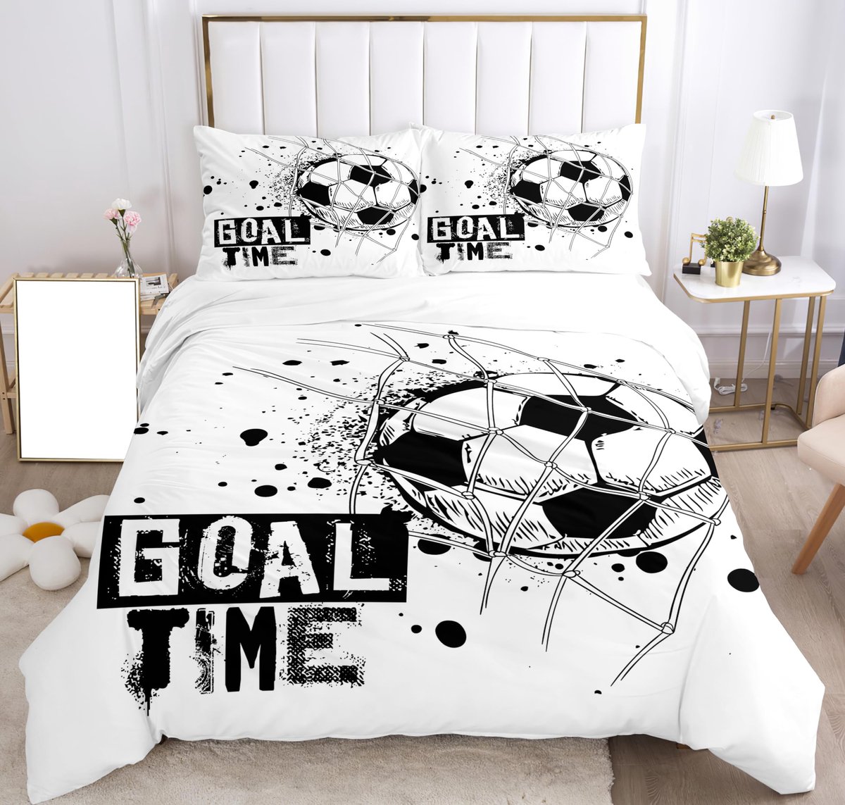 Elzusha - Voetbal Bedset 200 x 200 cm met Kussensloop 80 x 80 cm