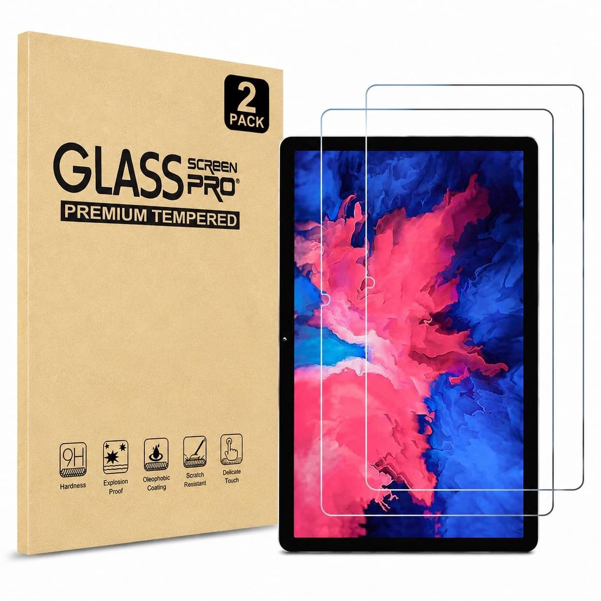 Elzusha - Beschermglas voor 10,1 inch tablet - 2 stuks