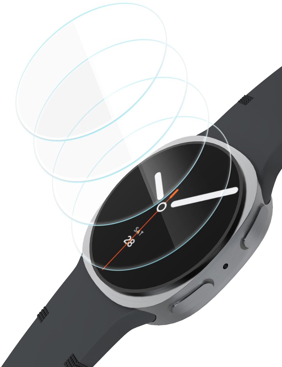 Elzusha - Screen Protector voor Smartwatch 44mm HD 9H Tempered Glass