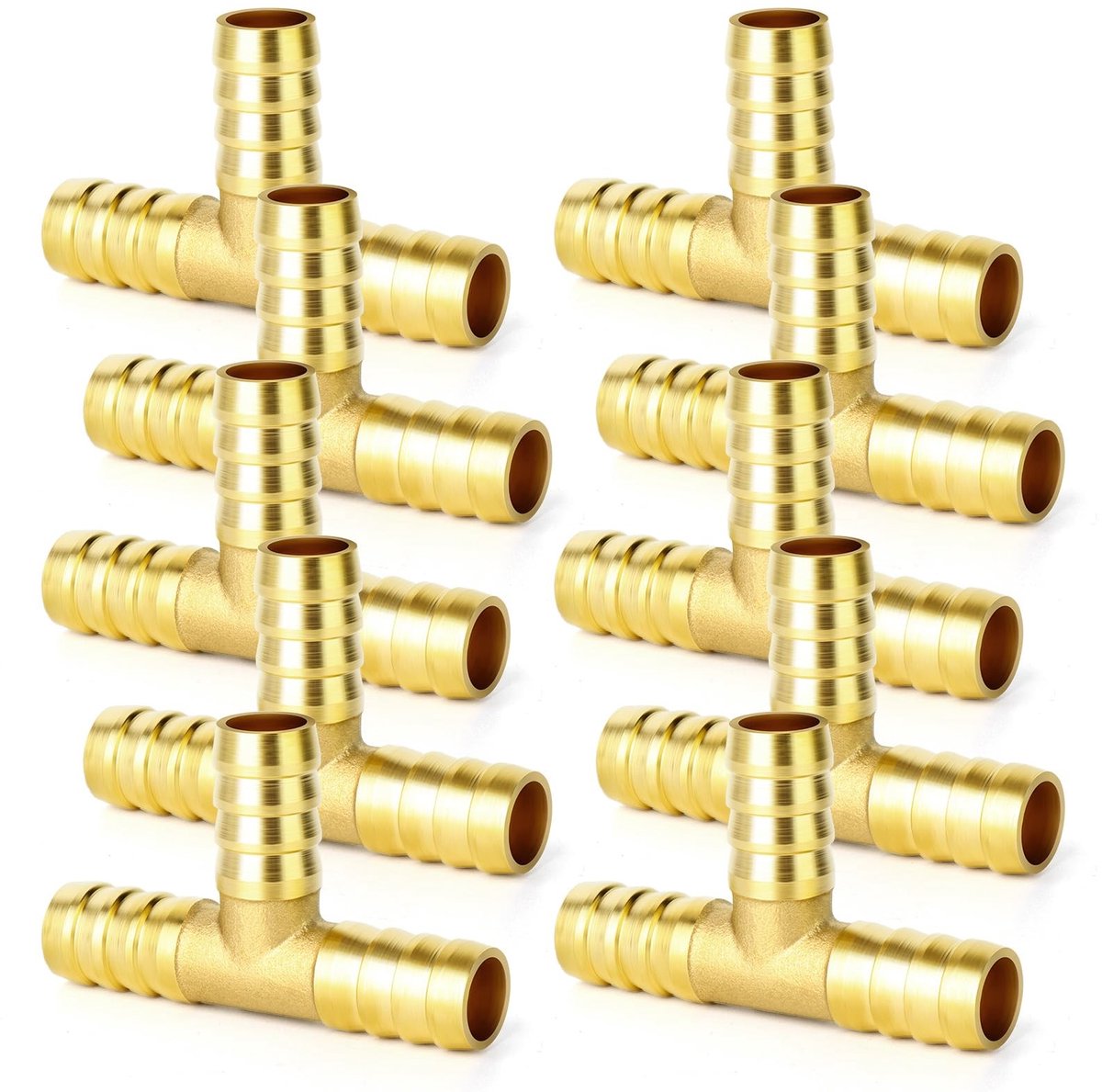 Elzusha - Messing 3-Weg Slangverbinder 6 mm (10 Stuks)