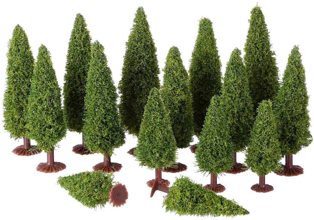 Elzusha - Miniatuur Bomen voor Modelbouw - 15 Stuks H0 Dennen