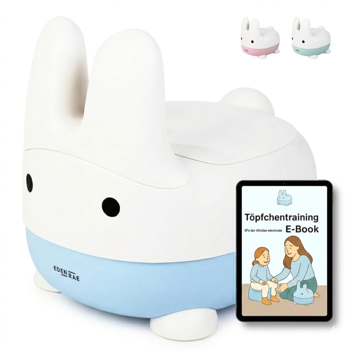 Elzusha - Potty voor Kinderen met Konijn Design en E-boek (Blauw)