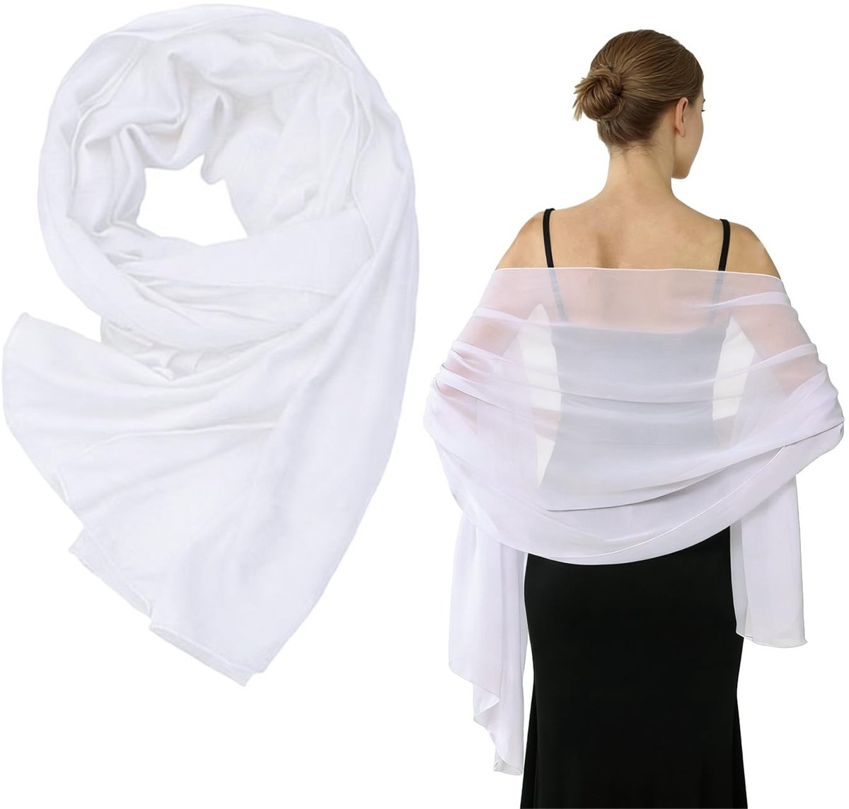Elzusha - Chiffon Sjaal voor Vrouwen, Zacht en Lichtgewicht 200x70cm