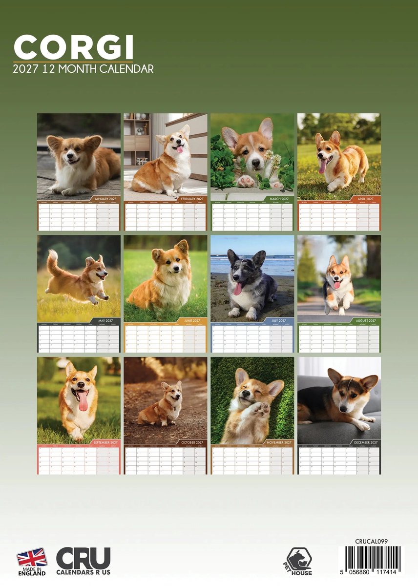 Welsh Corgi A3 Kalender 2027