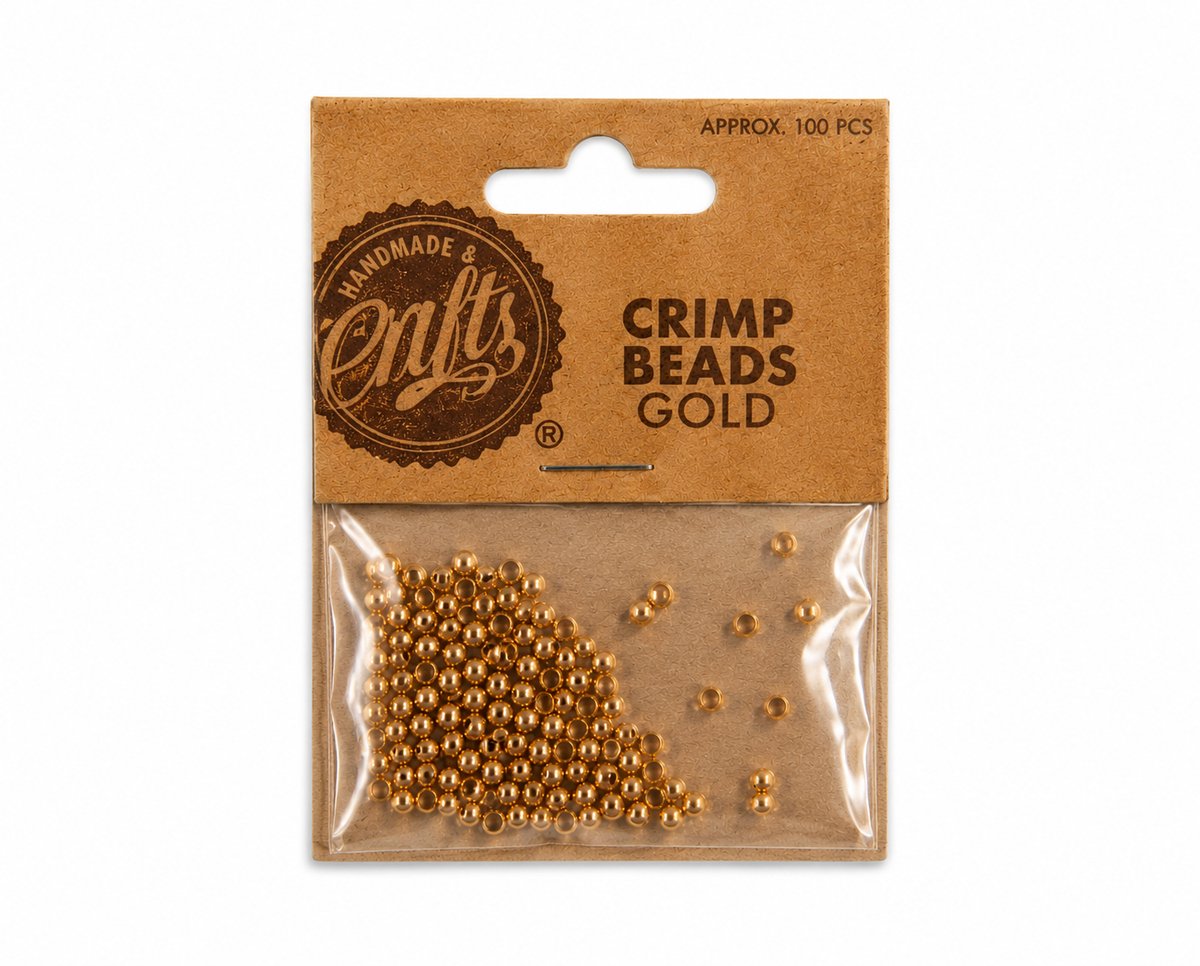 Knijpkralen Goud – ca. 100 Stuks – Crimp Beads – Sieraden Onderdelen voor Armbanden, Kettingen & DIY