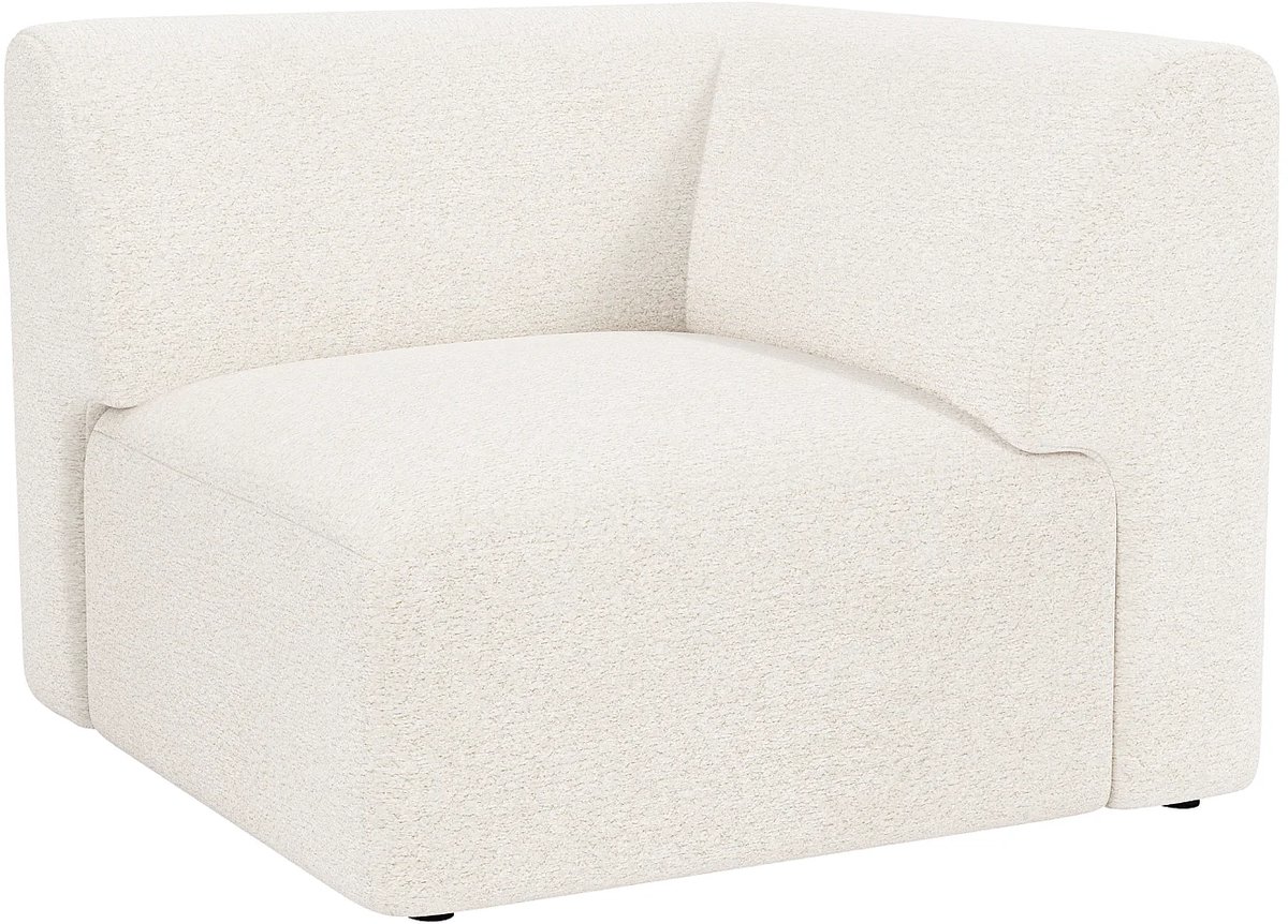 Vente-unique Hoekmodule fauteuil in witte boucléstof van Maison Céphy POGNI