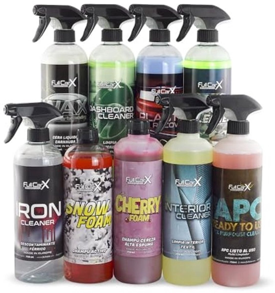 Complete Auto Reinigingsset voor Binnen en Buiten - Felgenreiniger, Polsterreiniger, Cockpitverzorging, Autoshampoo en Wassen