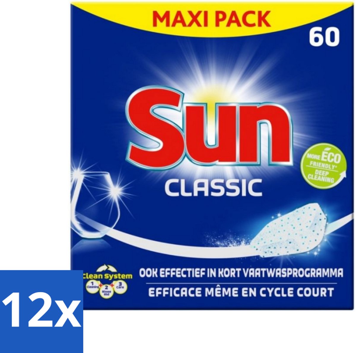 12 x Sun Classic - Vaatwastabletten - Eco - Voordeelverpakking - 60 Tabletten - Vaatwastabletten - Vaatwasser - Vaatreiniger - Eco-vriendelijk - Vaatwasmiddel