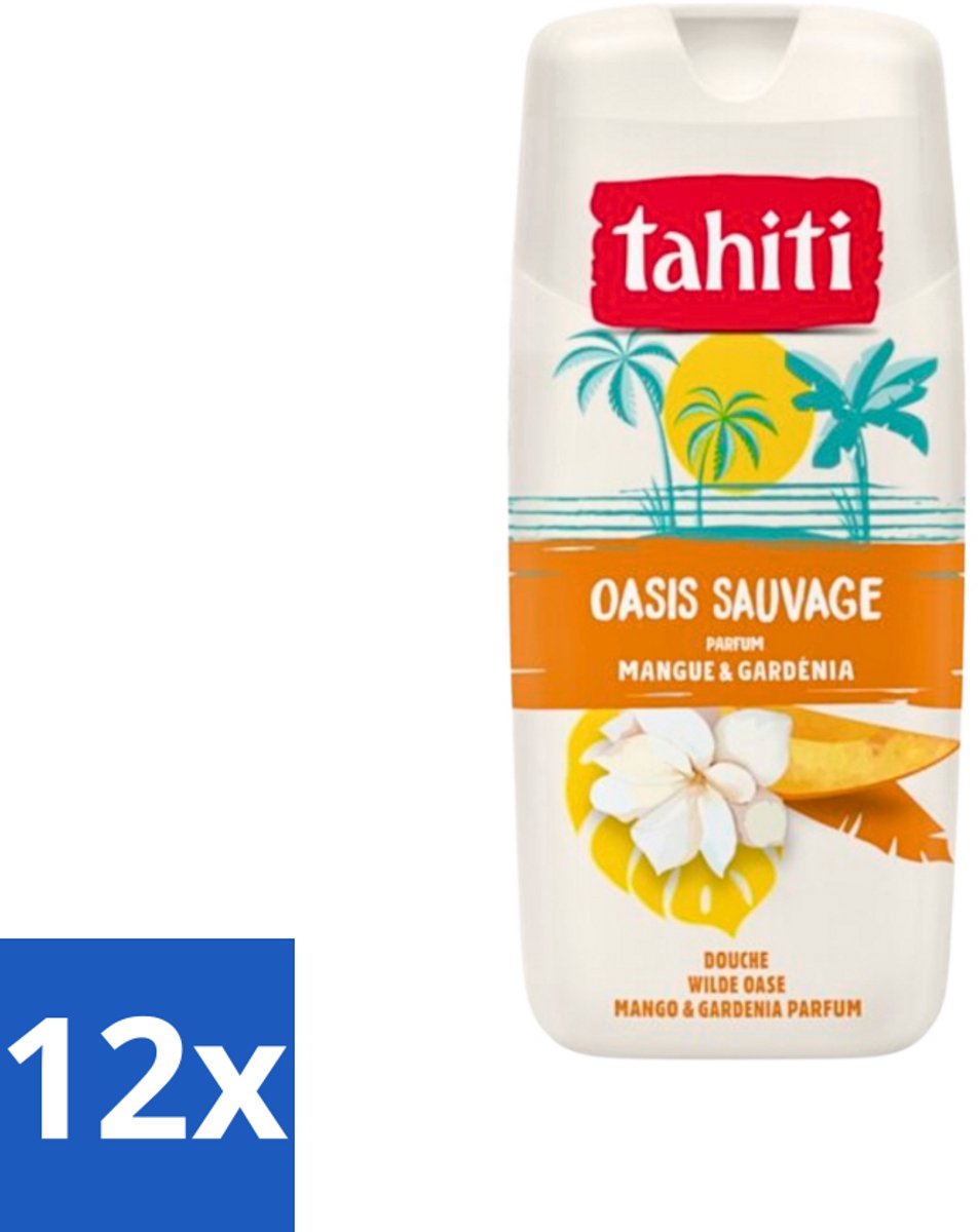 12 x Tahiti - Douchegel - Wilde Oase - Mango & Gardenia - 315 ml - Douchegel - Mango - Gardenia - Tropische Geur - Hydraterende Douchegel