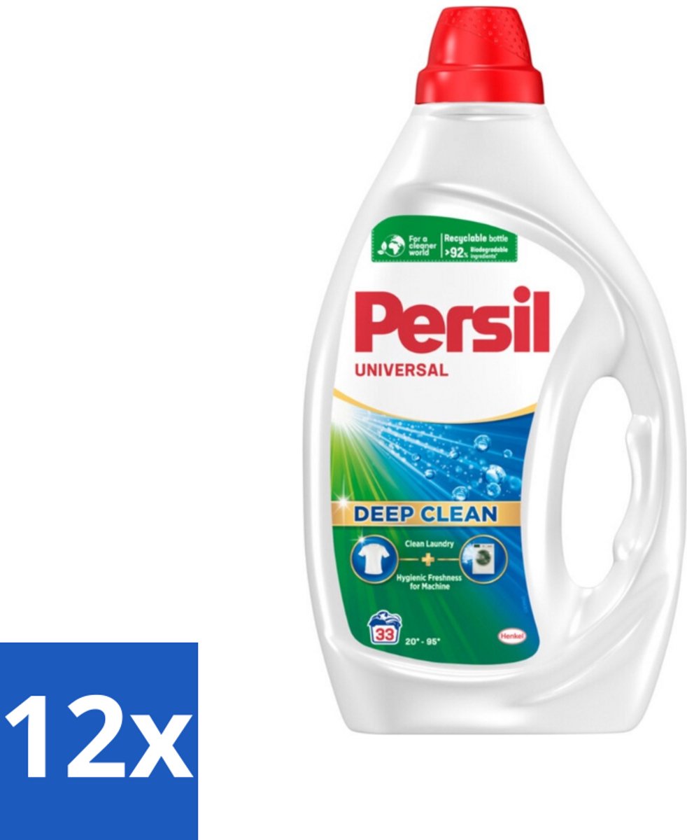 12 x Persil Wasmiddel Gel 33 Wasbeurten Universal 1,485 liter - Wasmiddel - Vloeibaar Wasmiddel - Persil - Vlekken Verwijderen - Wasmachine Reinigen