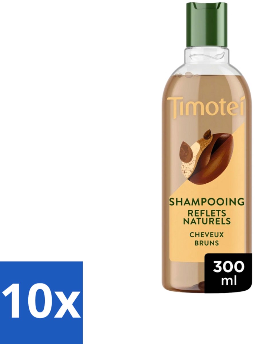 10 x Timotei - Shampoo - Intens Bruin - 300 ml - Bruin Haar Shampoo - Natuurlijke Henna Shampoo - Intens Bruin Haar - Haar Verzorging - Henna Extract