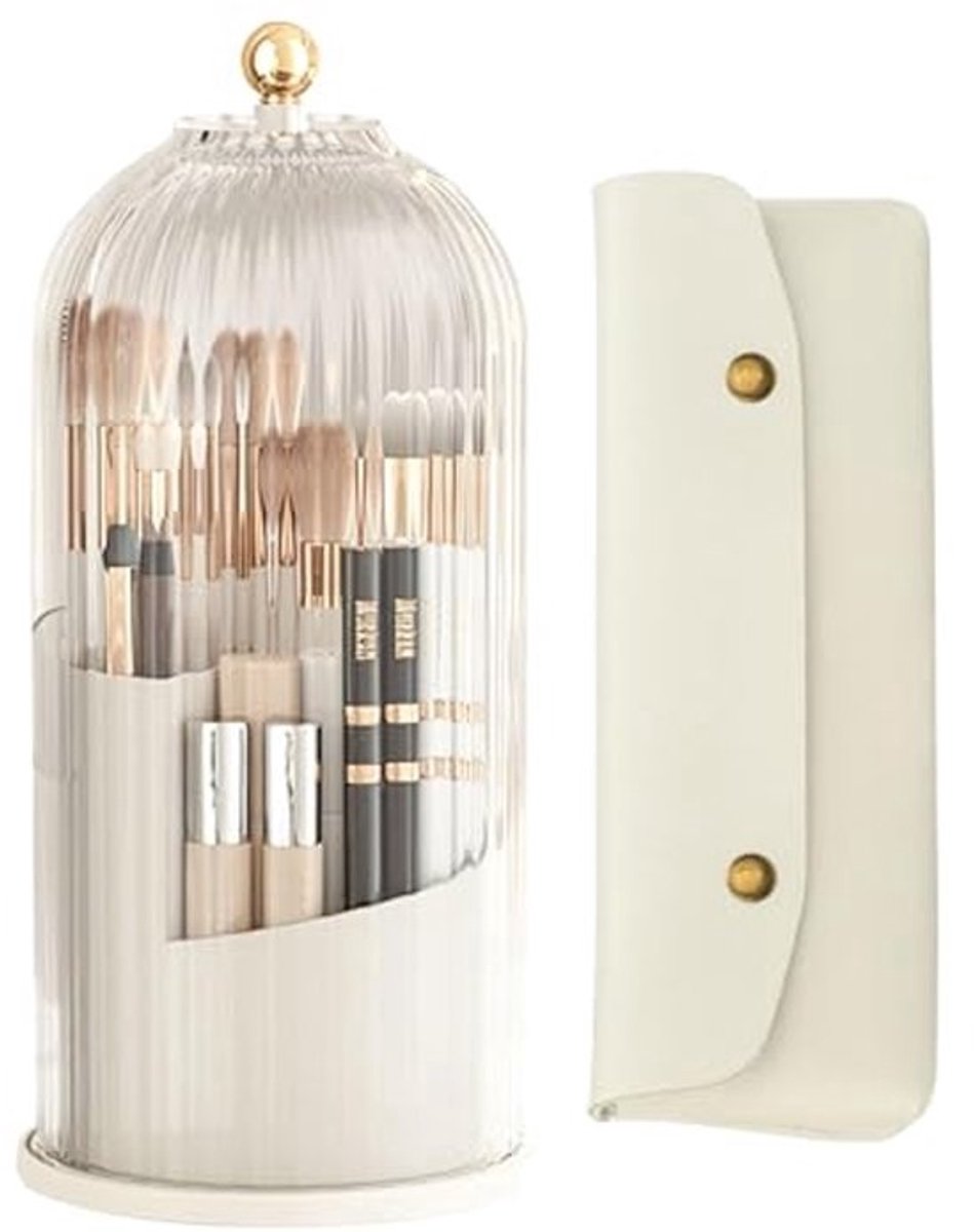 Ruimtebesparende 360° Roterende Organizer voor Cosmetica en Make-upkwasten