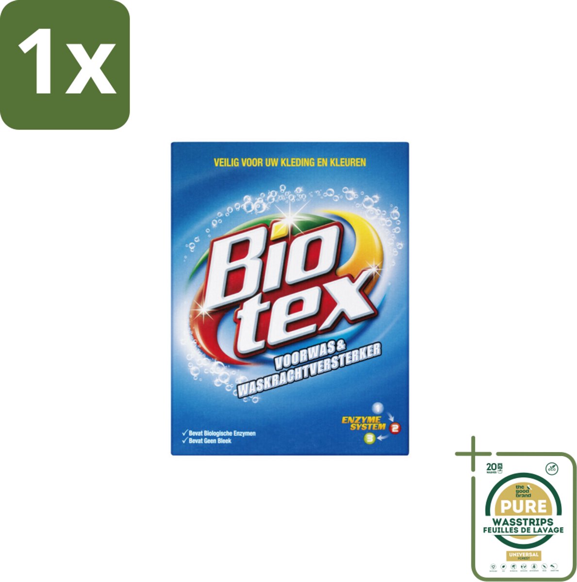 1 x Biotex – Waspoeder - Voorwas & Vlekverwijderaar – Actieve biologische enzymen – 720 g- Waspoeder Voorwas - Vlekverwijderaar - Enzymatische Was - Biologisch Waspoeder - Vlekverwijdering
