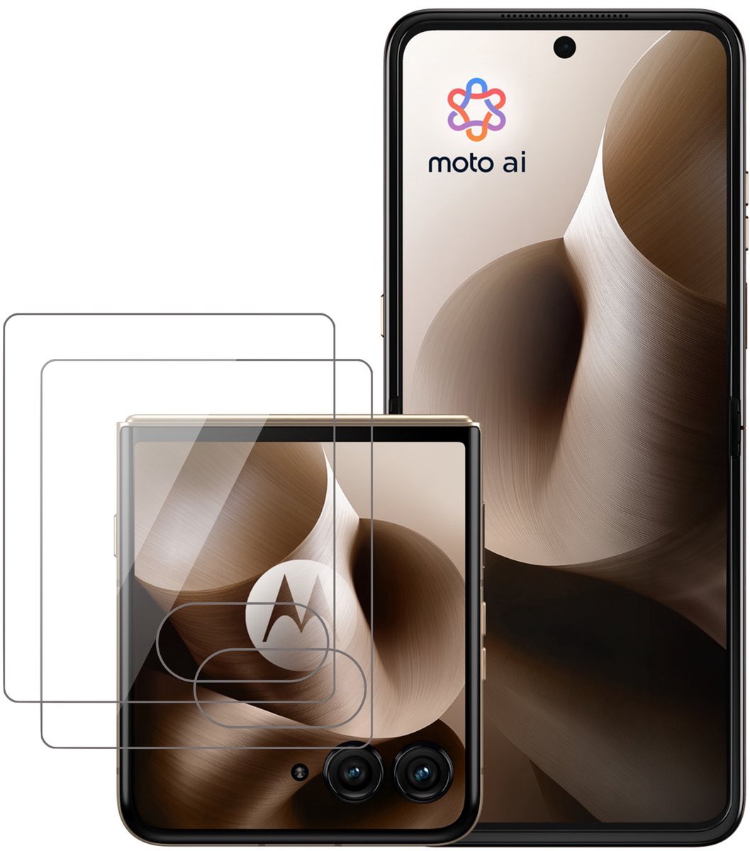 Screenprotector geschikt voor Motorola Razr 70 Plus / 50 Ultra – 2 Stuks – UltraClear Gehard Glas – Case Friendly – 9H Krasbestendig