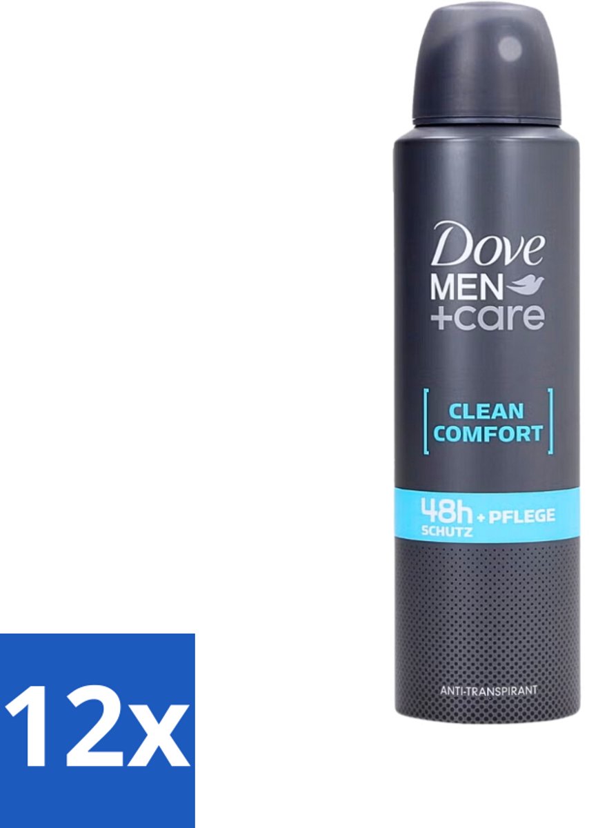 12 x Dove Men+Care - Clean Comfort - Deospray - Anti-Transpirant - 150 ml - Deodorant - Antitranspirant - Dove - Dove Men+Care - Clean Comfort