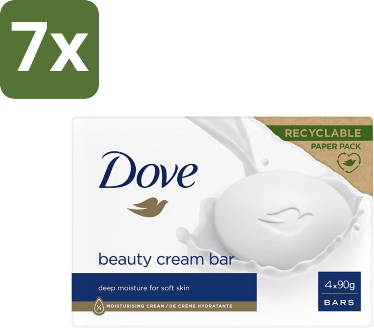 7 x Dove Original - Zeep - Beauty Cream Bar - 360 g - Zachte Reiniging - Gezichtszeep - Huidverzorging - Zeepbar - Dagelijks Gebruik