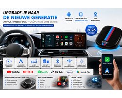 AI Multimedia Box – Geüpgrade 2026 Versie – Android 13-Draadloze CarPlay & Android Auto – Android 13 – 4G SIM – GPS – Qualcomm Snapdragon