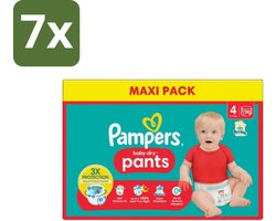 7 x Pampers - Baby-Dry Pants - Luierbroekjes - Maat 4 (9-15 kg) - Extra Droog - 90 Luiers - Baby Luier - Droge Luier - Luier 9-15 Kg - Luier Voor Baby - Luier Tegen Lekken