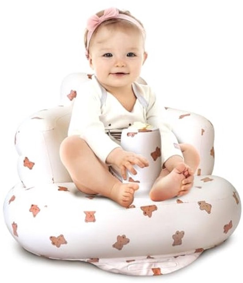 Opblaasbare Babystoel - Verstelbare Zithulp voor Baby's van 3-36 Maanden - Draagbare Sofa met Ingebouwde Luchtpomp