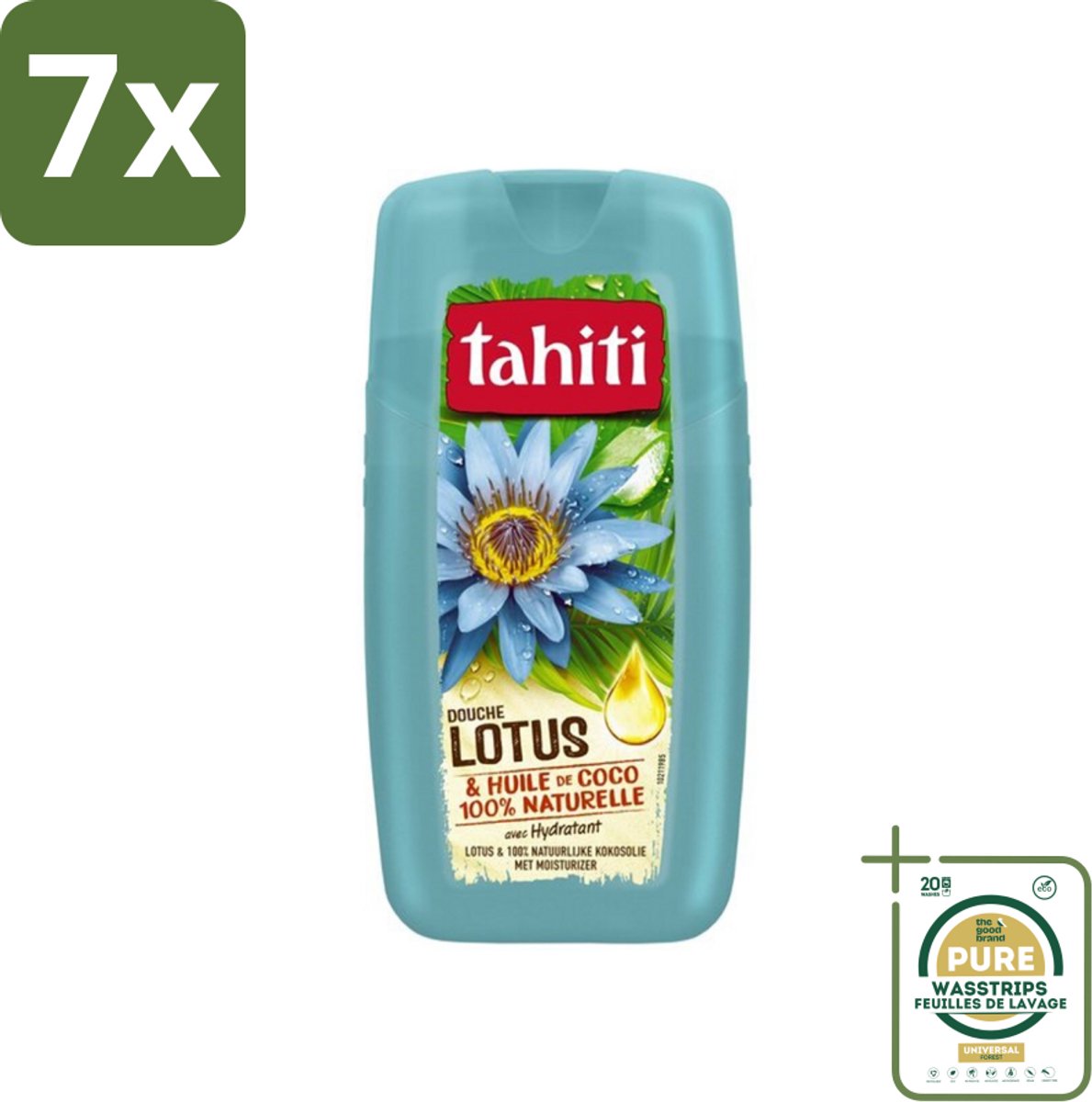 7 x Tahiti - Douchegel - Lotus & Kokosolie - Hydraterend - 250 ml - Grootverpakking - Douchegel - Kokosolie - Lotus - Hydraterende Douchegel - Huid Verzorging