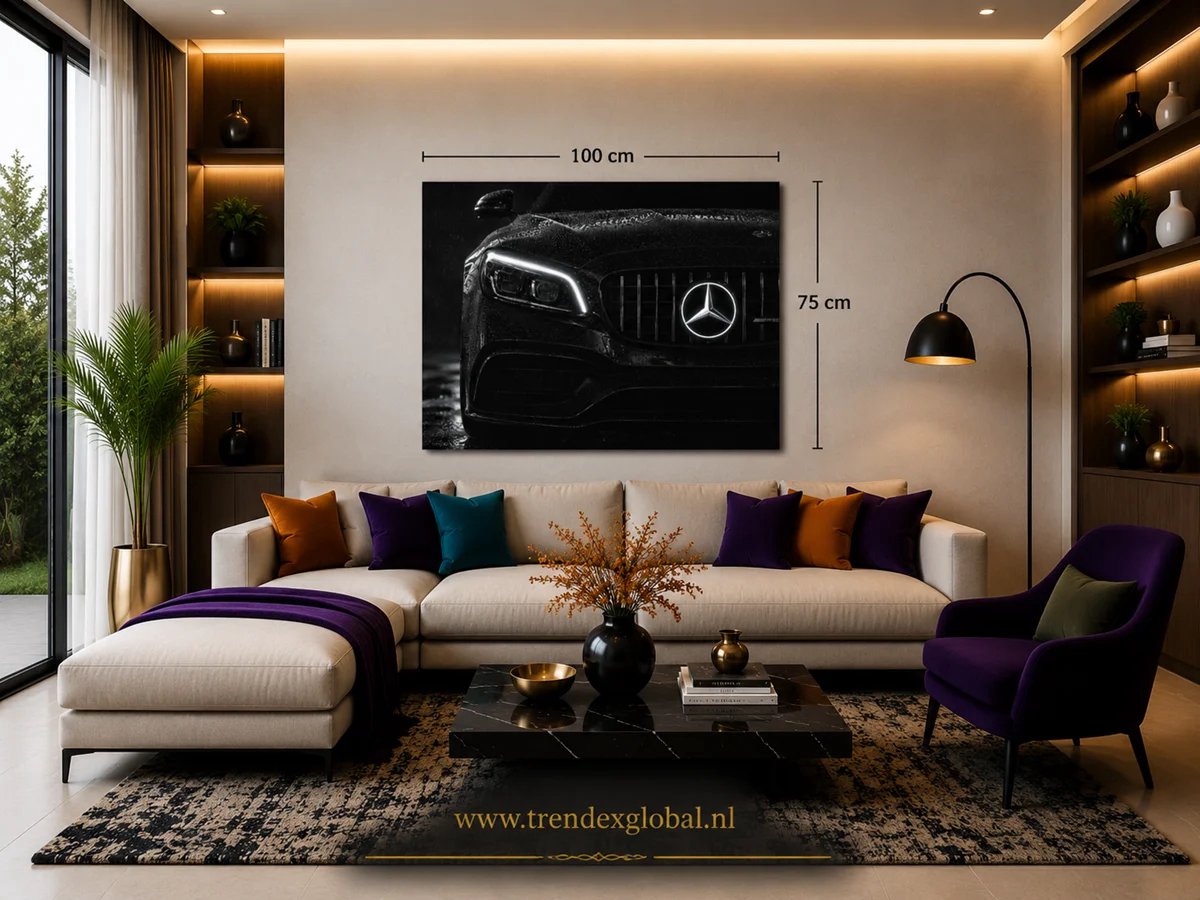 Canvas Schilderij Auto - Mercedes AMG - Wanddecoratie - 100 x 75 cm
