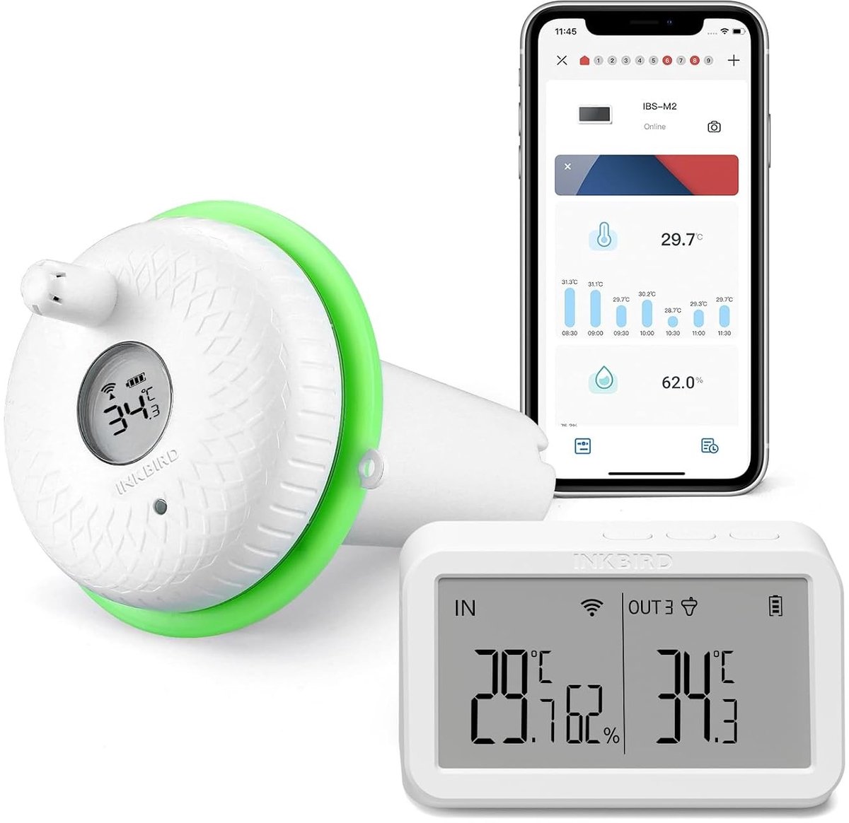 Wifi-thermometer - Zwembadthermometer met Wifi-Gateway - Voor Zwembadtemperatuurmeting