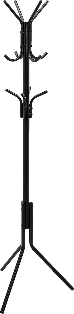 Famanu Staande kapstok van metaal voor jas en kleding, zwart, 48,1 x 48,1 x 175,5 cm (L x B x H