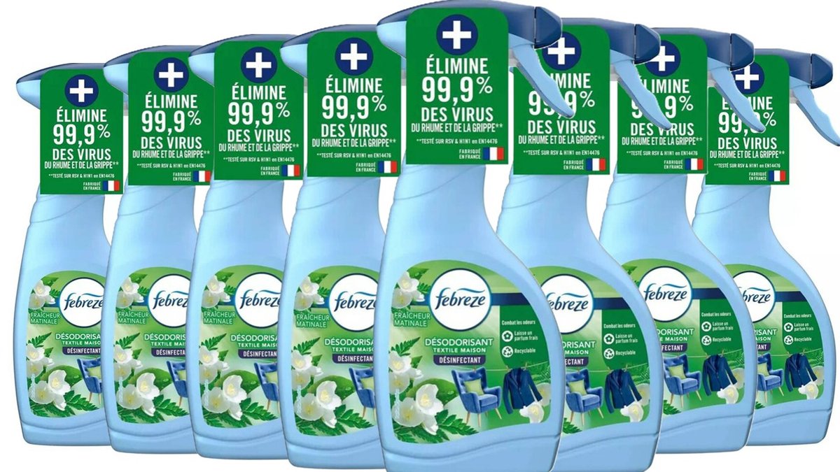 Febreze Textielverfrisser Spray Morning Freshness - 8 x 500 ml - Voordeelverpakking
