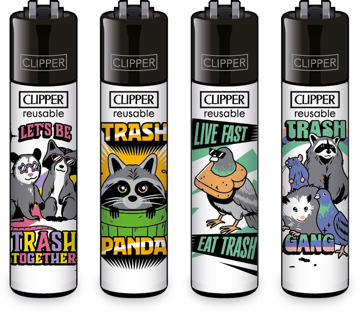 Clipper Classic Trash Gang Aansteker Set (4 Stuks