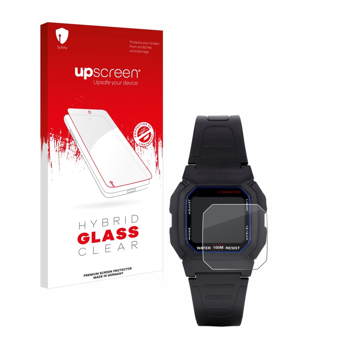 upscreen - Screenprotector voor Casio W-800H-1AVES - Folie Beschermfolie Beschermglas transparant